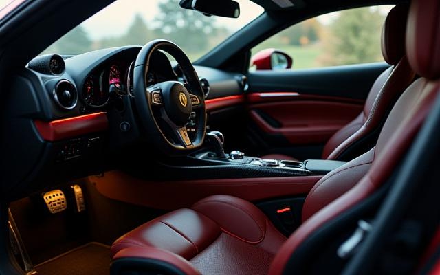 カスタムされた高級車のインテリア